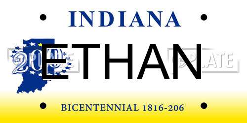 ETHAN Indiana License Plate