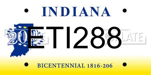ETI288 Indiana License Plate