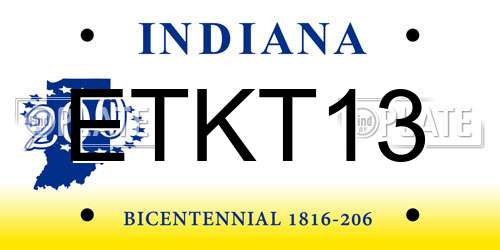 ETKT13 Indiana License Plate