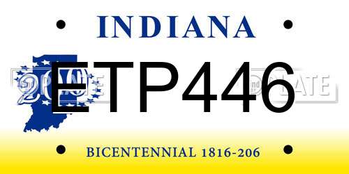 ETP446 Indiana License Plate