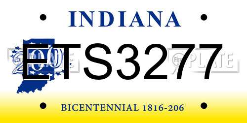 ETS3277 Indiana License Plate