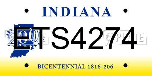 ETS4274 Indiana License Plate