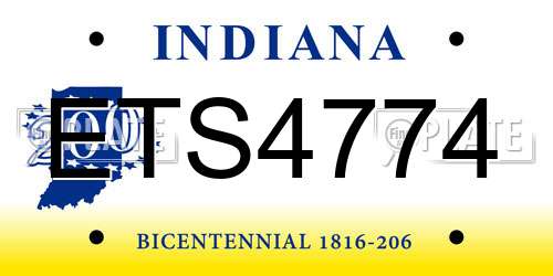 ETS4774 Indiana License Plate