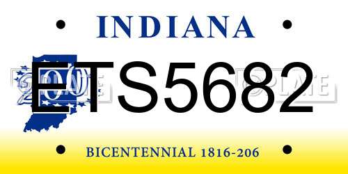 ETS5682 Indiana License Plate