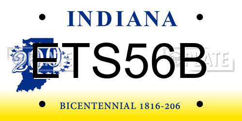 ETS56B Indiana License Plate