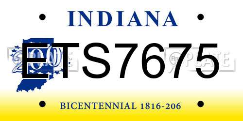 ETS7675 Indiana License Plate