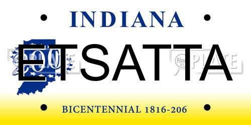 ETSATTA Indiana License Plate