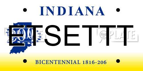 ETSETTT Indiana License Plate