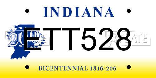 ETT528 Indiana License Plate