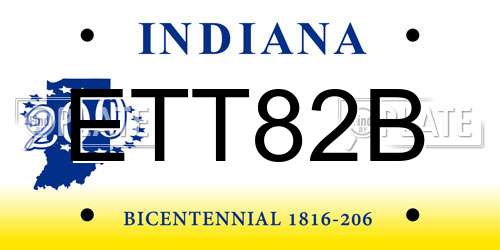 ETT82B Indiana License Plate