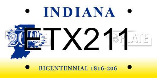 ETX211 Indiana License Plate