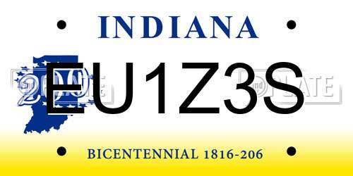 EU1Z3S Indiana License Plate