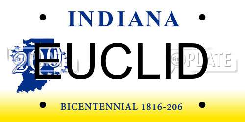 EUCLID Indiana License Plate