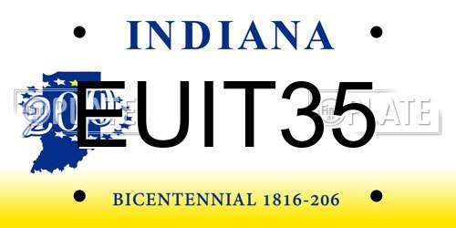 EUIT35 Indiana License Plate