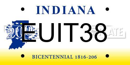 EUIT38 Indiana License Plate