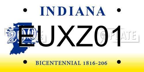 EUXZ01 Indiana License Plate