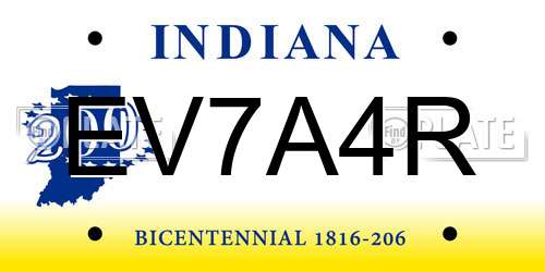 EV7A4R Indiana License Plate