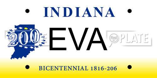 EVA Indiana License Plate