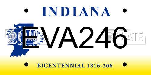 EVA246 Indiana License Plate