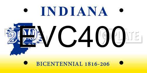 EVC400 Indiana License Plate