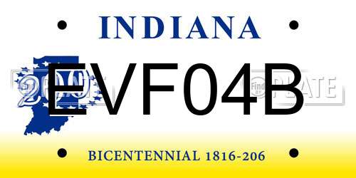 EVF04B Indiana License Plate