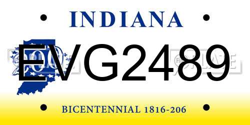 EVG2489 Indiana License Plate