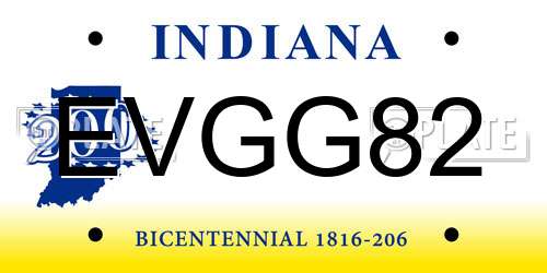 EVGG82 Indiana License Plate