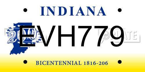 EVH779 Indiana License Plate