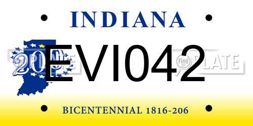 EVI042 Indiana License Plate