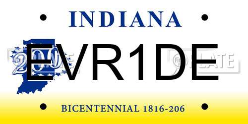 EVR1DE Indiana License Plate