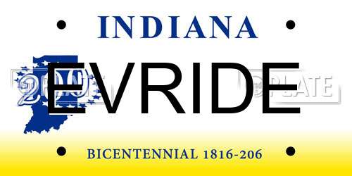 EVRIDE Indiana License Plate