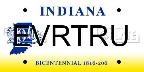 EVRTRU Indiana License Plate