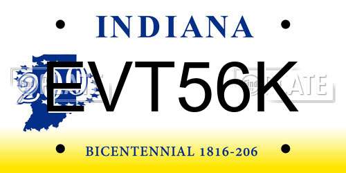 EVT56K Indiana License Plate