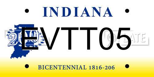 EVTT05 Indiana License Plate