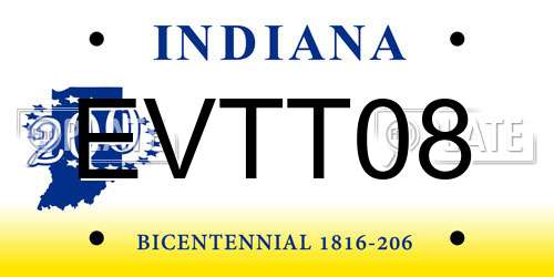 EVTT08 Indiana License Plate