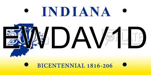 EWDAV1D Indiana License Plate