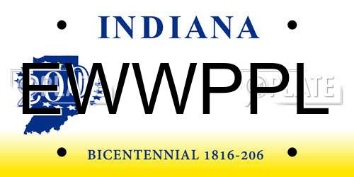 EWWPPL Indiana License Plate