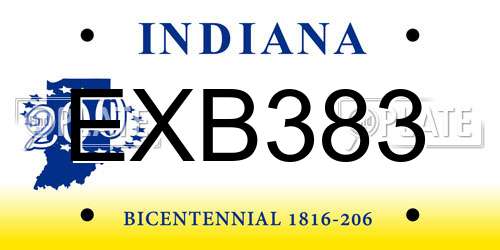 EXB383 Indiana License Plate