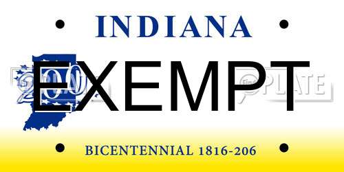 EXEMPT Indiana License Plate
