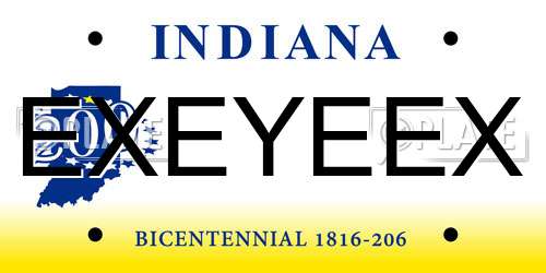 EXEYEEX Indiana License Plate