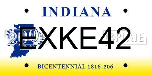 EXKE42 Indiana License Plate
