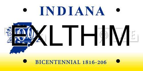EXLTHIM Indiana License Plate