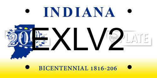 EXLV2 Indiana License Plate