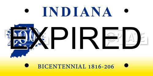 EXPIRED Indiana License Plate