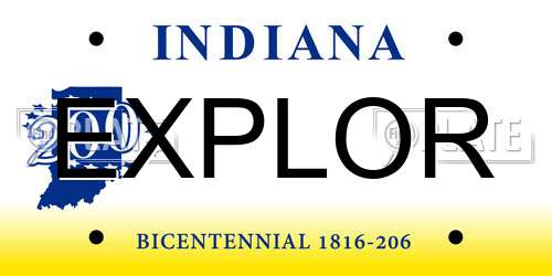 EXPLOR Indiana License Plate