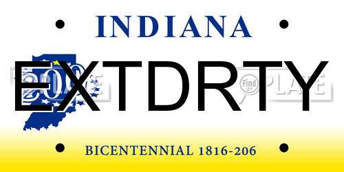 EXTDRTY Indiana License Plate
