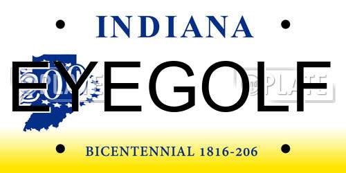 EYEGOLF Indiana License Plate