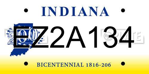 EZ2A134 Indiana License Plate