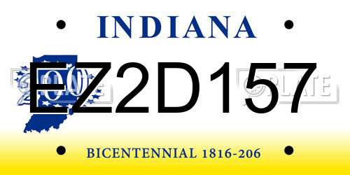 EZ2D157 Indiana License Plate