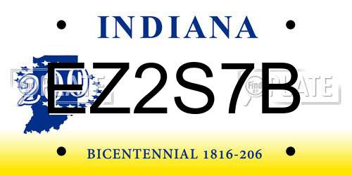 EZ2S7B Indiana License Plate